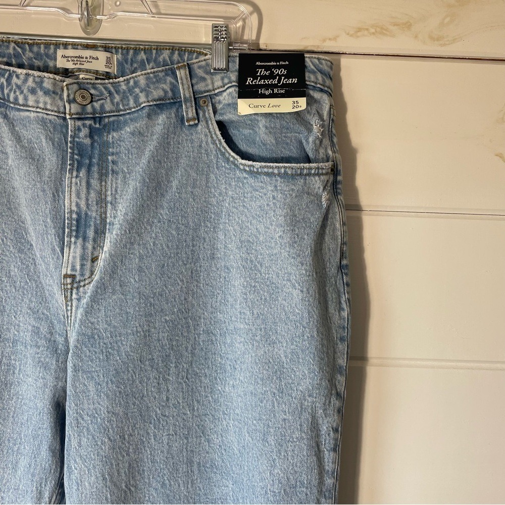 Abercrombie & Fitch The 90's Relaxed Jeans High Rise Plus Size 35 Curve Love - Picture 6 of 12